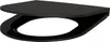 A black toilet seat with a lid, shown from a slightly elevated side angle against a white background. Anteprima dell’immagine prodotto