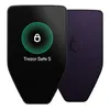 A Trezor Safe 5 hardware wallet is shown, with one side displaying the device screen and the other side showing the back of the device. Anteprima dell’immagine prodotto