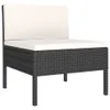 8-tlg. Garten-Lounge-Set mit Auflagen Poly Rattan Schwarz Produktbild-Vorschau 3