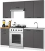 Küchen-Hängeschrank OLIWIA Weiß 30 cm Front Graphitgrau Produktbild-Vorschau 3