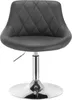 A studio shot of a gray bar stool with a diamond-stitched seat and a chrome base. Náhľad obrázku produktu