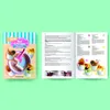 An open book showing recipes for rolling ice cream, with images of the finished product and instructions. Podgląd zdjęcia produktu