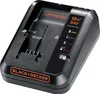 A black battery charger for power tools, with orange branding and indicator lights. Anteprima dell’immagine prodotto