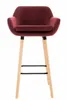 Barhocker HLO-CP19 Samt  rot Produktbild-Vorschau 3