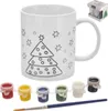 Weihnachtstasse selbst bemalen: Pinsel, 6 Farben, weißes Produktbild-Vorschau 4