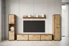 A modern living room entertainment center with a TV, shelving, and storage units. Anteprima dell’immagine prodotto