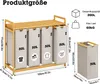 A diagram showing the dimensions and capacity of a laundry basket system. Anteprima dell’immagine prodotto