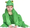 A child wearing a frog costume is crouching on a white background. Náhled obrázku produktu
