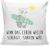 Mr. & Mrs. Panda Sofa Kissen Sommer Wellen Surf - Weiß - Produktbild-Vorschau 1