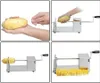 A collage of four images demonstrating how to use a spiral potato cutter. Náhľad obrázku produktu