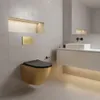 Wand-Wc Rea Carlo Mini Tornado Black/Brushed Gold Produktbild-Vorschau 2