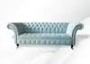 Hell Blaue Couch Chesterfield Samt Bezug Stoff Sofa Couchen Produktbild-Vorschau 1