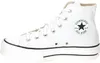 A white Converse Chuck Taylor All Star high-top sneaker with a platform sole, shown from the side against a white background. Voir les images du produit
