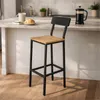 Hoker barowy z oparciem loft dąb czarny metal taboret do Podgląd zdjęcia produktu 6