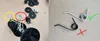 A collage of images showing metal springs, some of which are attached to a black plastic device. Anteprima dell’immagine prodotto