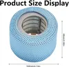 A product size display showing a filter with dimensions indicated. Produktbild-Vorschau