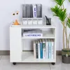 Mobile da ufficio su ruote con 2 ripiani Wick - Bianco Anteprima dell’immagine prodotto 6