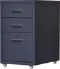 A dark gray three-drawer rolling cabinet on a light gray background. Podgląd zdjęcia produktu