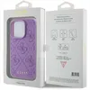 The image shows the packaging of a purple Guess phone case for an iPhone 15 Pro. Anteprima dell’immagine prodotto