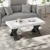 Merax salontafel met X-vormige poten, moderne salontafel Productafbeelding-voorbeeld 5