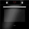 A front view of a black built-in oven with a digital display showing the time. Produktbild-Vorschau