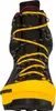 Schwarze Bergschuhe "Aequilibrium LT GTX" von La Sportiva mit gelben Schnürsenkeln und robustem Design. Produktbild-Vorschau
