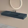 doporro Lavabo Suspendu avec Bonde Vasque à Poser Gris Noir Voir les images du produit 1