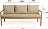 A beige sofa cushion set with dimensions shown. Voir les images du produit