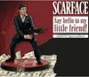 A figure of Tony Montana from Scarface is displayed on a pile of money, with promotional text. Podgląd zdjęcia produktu