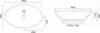 Technical drawings of a sink with dimensions. Produktbild-Vorschau