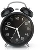 A black analog alarm clock with silver accents is shown against a white background. Produktbild-Vorschau
