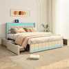 CDGlobal Lit rembourré 140x200cm avec USB et Type-C, Lit Voir les images du produit 11