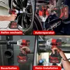 A collage of four images showing an electric impact wrench being used in different scenarios: changing tires, car repair, construction work, and home installation. Podgląd zdjęcia produktu