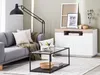 BELIANI Kommode weiß/heller Holzfarbton MDF Platte 76 x 90 Produktbild-Vorschau 2