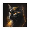 DEQORI Hybrid Leinwand Bild 50x50 cm 'Goldener Katzenglanz' Produktbild-Vorschau 2