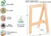 A wooden sawhorse with dimensions and certifications displayed. Anteprima dell’immagine prodotto