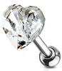 Helix & Tragus Ohr Piercing „Kristall Herz“ Clear Produktbild-Vorschau 1