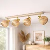 Luxolar LED Deckenlampe 4-flammig E27 Rattan Boho Produktbild-Vorschau 4