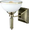Wandleuchte E27 Weiß Messing Glas Metall Jugendstil Produktbild-Vorschau 2