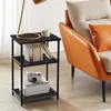 IBUYKE Beistelltisch 3 Ebenen Schwarz Industrie-Design Produktbild-Vorschau 2