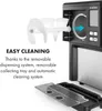 Close-up of an ice cream machine's dispensing and cleaning components, with text highlighting ease of cleaning. Produktbild-Vorschau