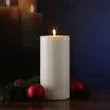 Candela LED in cera naturale, effetto tremolante, bianca, Anteprima dell’immagine prodotto 14