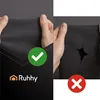 The image is split into two halves, showing a comparison of a product's durability. The left side shows a checkmark and the Ruhhy logo, indicating good quality. The right side shows a torn product with a cross mark, indicating poor quality. Voir les images du produit