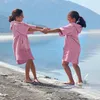 CalmyBEACH Frottee Badeponcho Kinder Bademantel  - Altrose Produktbild-Vorschau 6