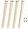 4x sossai Holzfüße rund - schräge Ausführung 71cm Buche Produktbild-Vorschau 1