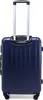 A dark blue suitcase with a telescopic handle and wheels, shown from the back. Náhled obrázku produktu