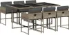 vidaXL 7-tlg. Garten-Essgruppe mit Kissen Grau Poly Rattan Produktbild-Vorschau 1