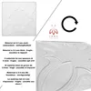 A collage of images showing a white decorative wall panel, a logo, a rotation icon, and close-ups of the panel's texture and design. Anteprima dell’immagine prodotto