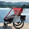 AIYAPLAY 2 in 1 Fahrradanhänger & Buggy 2-Sitzer Fahrrad Produktbild-Vorschau 6
