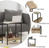 A side table with a laptop and decorative items, with close-up shots of its features. Produktbild-Vorschau